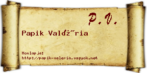 Papik Valéria névjegykártya